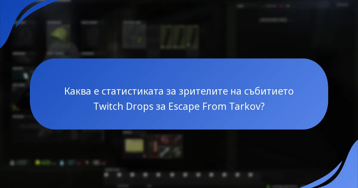 Каква е статистиката за зрителите на събитието Twitch Drops за Escape From Tarkov?