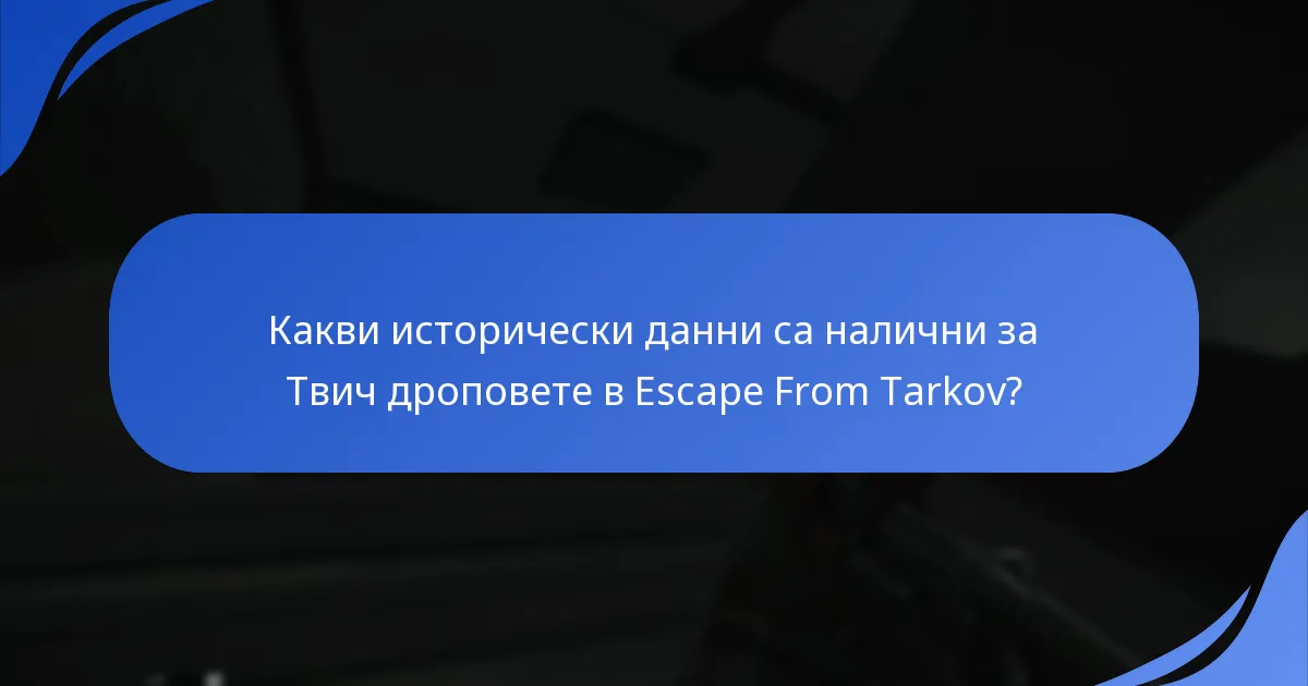 Как можем да анализираме миналите събития с Твич дропове в Escape From Tarkov?