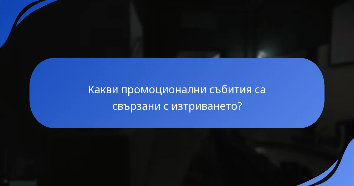 Какви промоционални събития са свързани с изтриването?